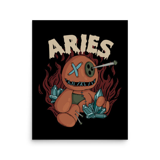 Aries Voodoo Doll Poster – Goth Accessory for Night Dominance -  - Poster