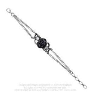 Bacchanal Rose Bracelet Retired ✦ Black ✦ Rare Pewter Charm