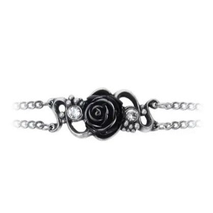 Bacchanal Rose Bracelet Retired ✦ Black ✦ Rare Pewter Charm