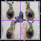 Amethyst | 14K, S925 Wire Wrapped Long Crystal Necklace - A Gothic Universe - Necklaces