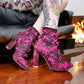 Rubina Portrait Mode Booties W/ Transparent Heel & Bow Accents -  - Shoes