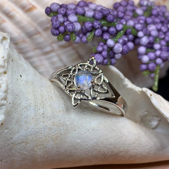 Celtic Starshine Moonstone Ring -  - Ring
