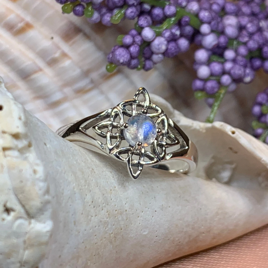 Celtic Starshine Moonstone Ring -  - Ring
