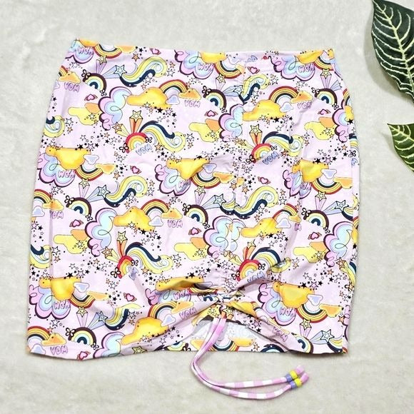 Natalie Fairyfloss Skirt | Bright Fun Colors & Graphics Front Pull - VDM The Label - Skirts