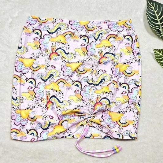 Natalie Fairyfloss Skirt | Bright Fun Colors & Graphics Front Pull - VDM The Label - Skirts
