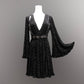 Nyx - Bell Sleeved Velvet Damask Dress with Harness - READY TO SHIP! -  - 