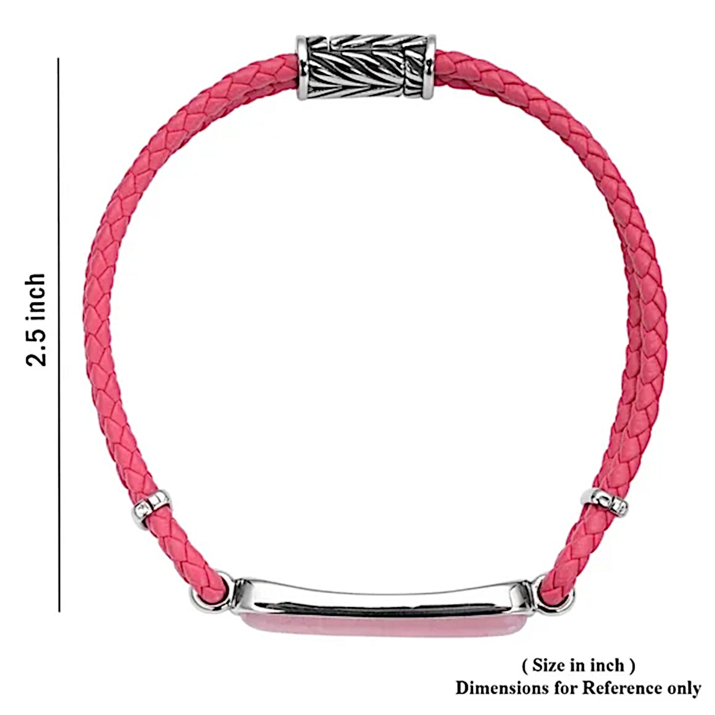 Galilea Rose Quartz Men's Bracelet | Genuine Leather Magnetic Clasp Stainless 8" - A Gothic Universe - Bracelets