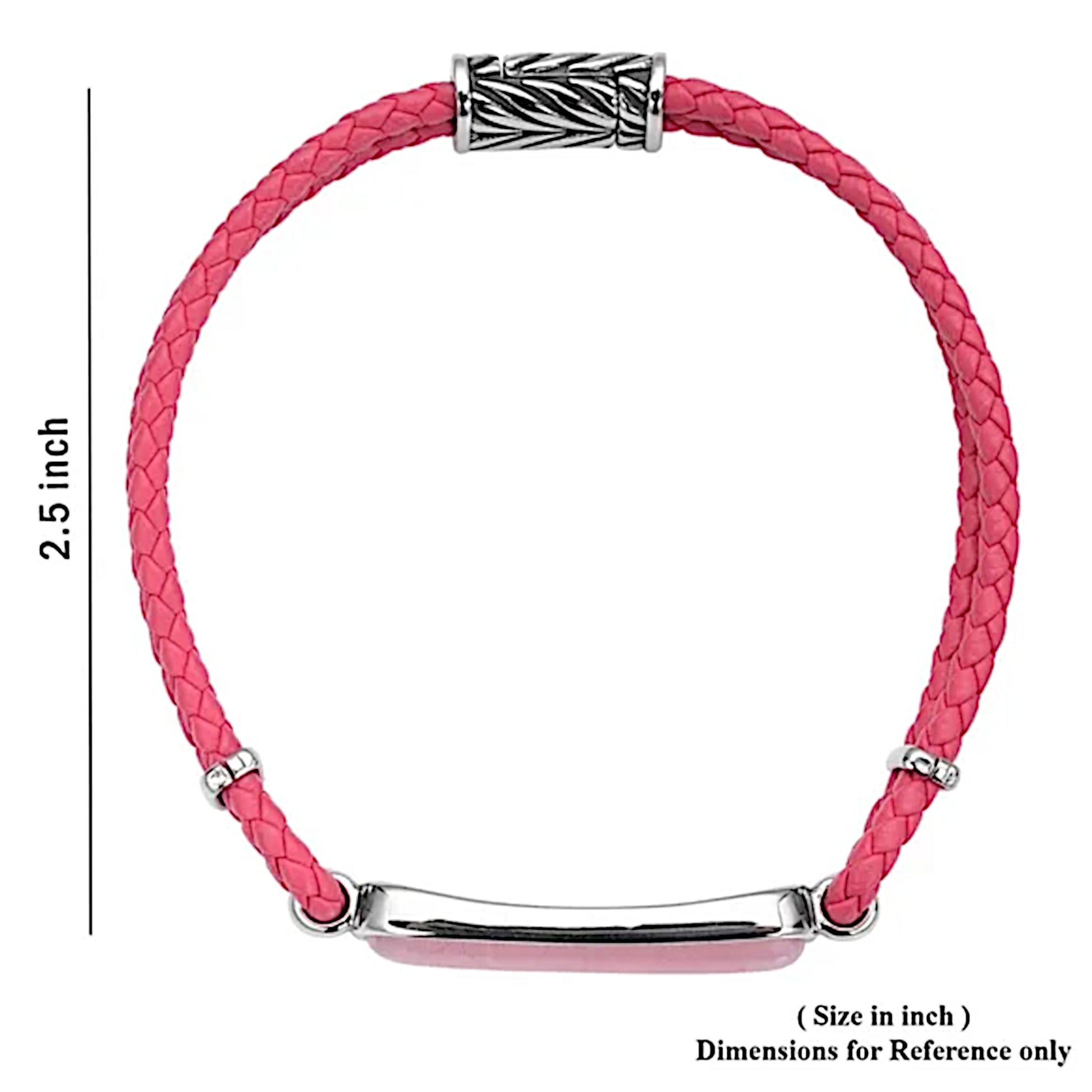 Galilea Rose Quartz Men's Bracelet | Genuine Leather Magnetic Clasp Stainless 8" - A Gothic Universe - Bracelets