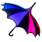 Batwing Pagoda Umbrella [Goth Rainbow] -  - Umbrellas