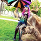 Batwing Pagoda Umbrella [Goth Rainbow] -  - Umbrellas