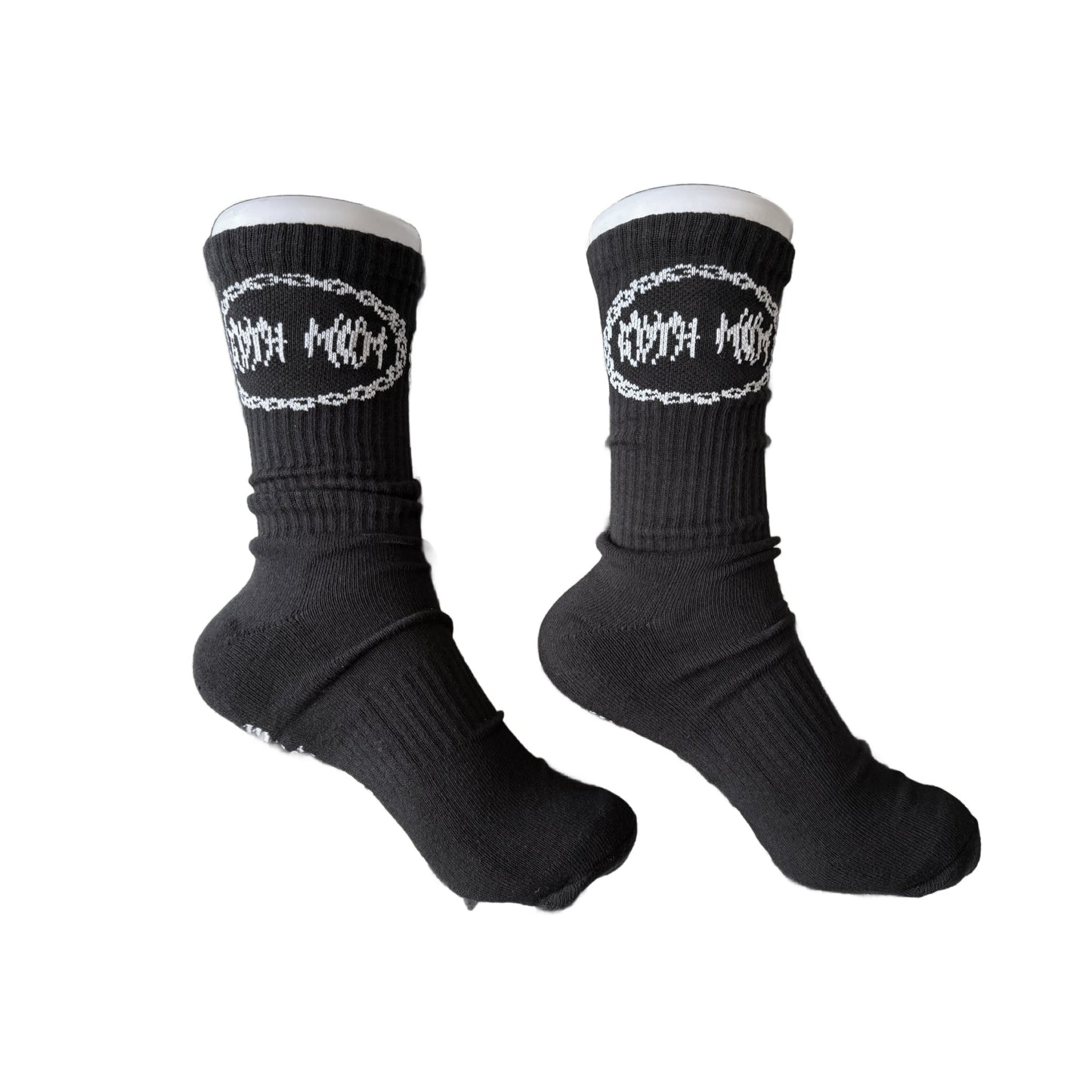 Goth Mom Doom Socks Adults - Gothic Crew Socks - Alternative Fashion Accessory