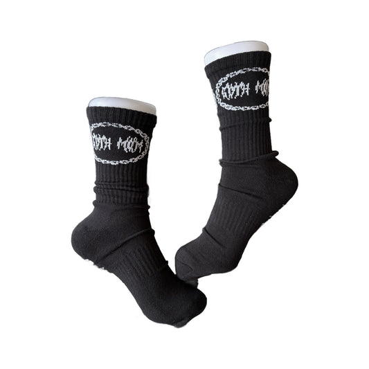 Goth Mom Doom Socks Adults - Gothic Crew Socks - Alternative Fashion Accessory