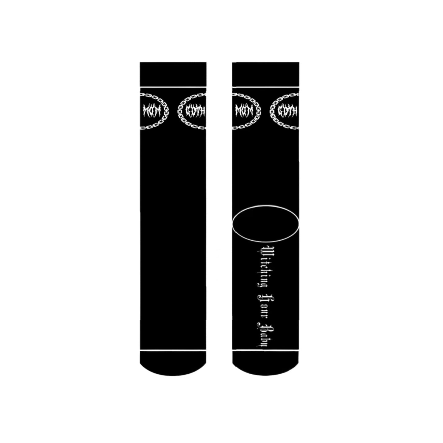 Goth Mom Doom Socks Adults - Gothic Crew Socks - Alternative Fashion Accessory