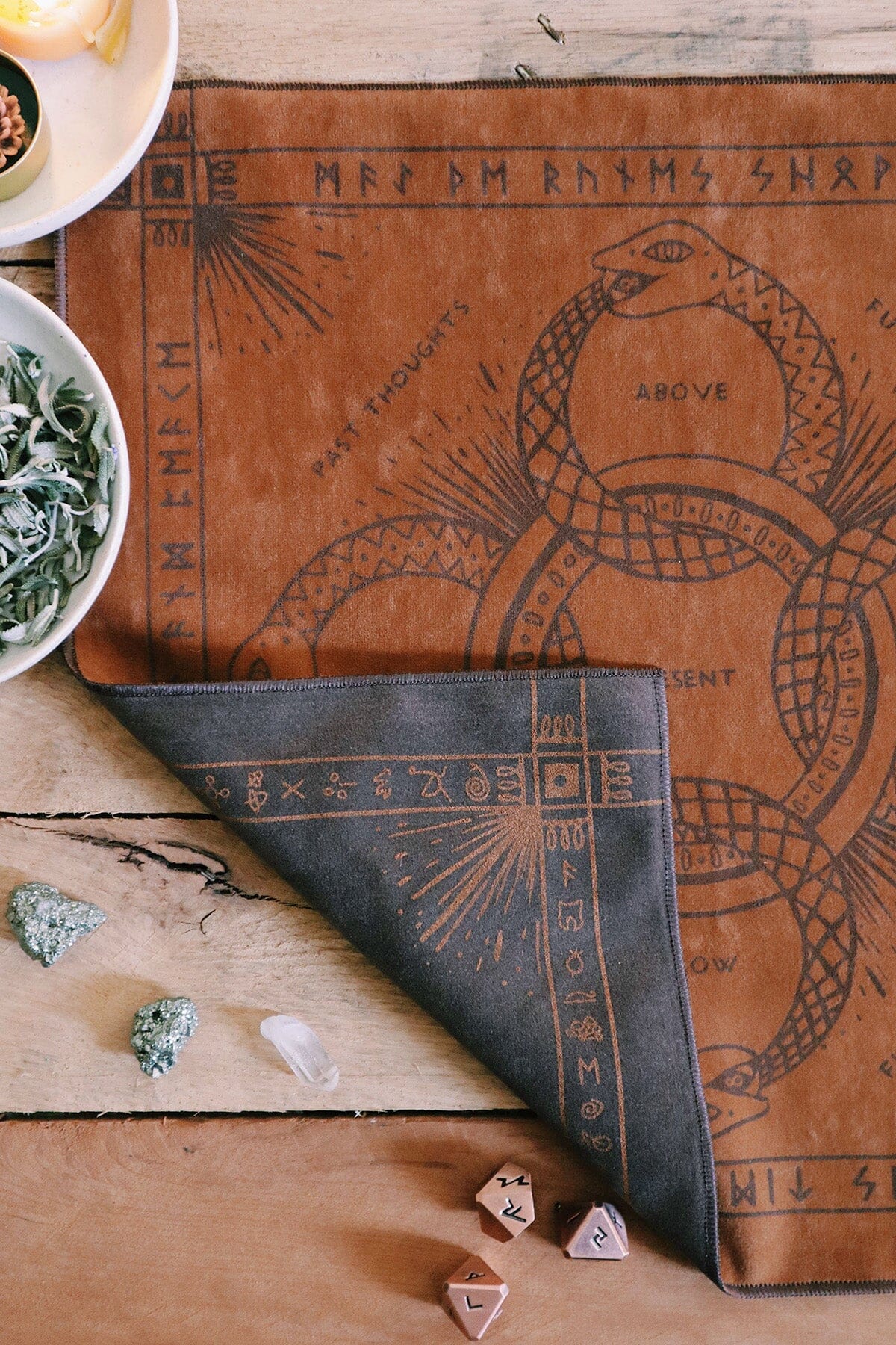 Green Glyphs Casting Cloth -  - Altar Cloth