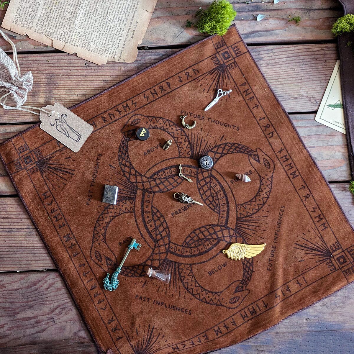 Green Glyphs Casting Cloth -  - Altar Cloth