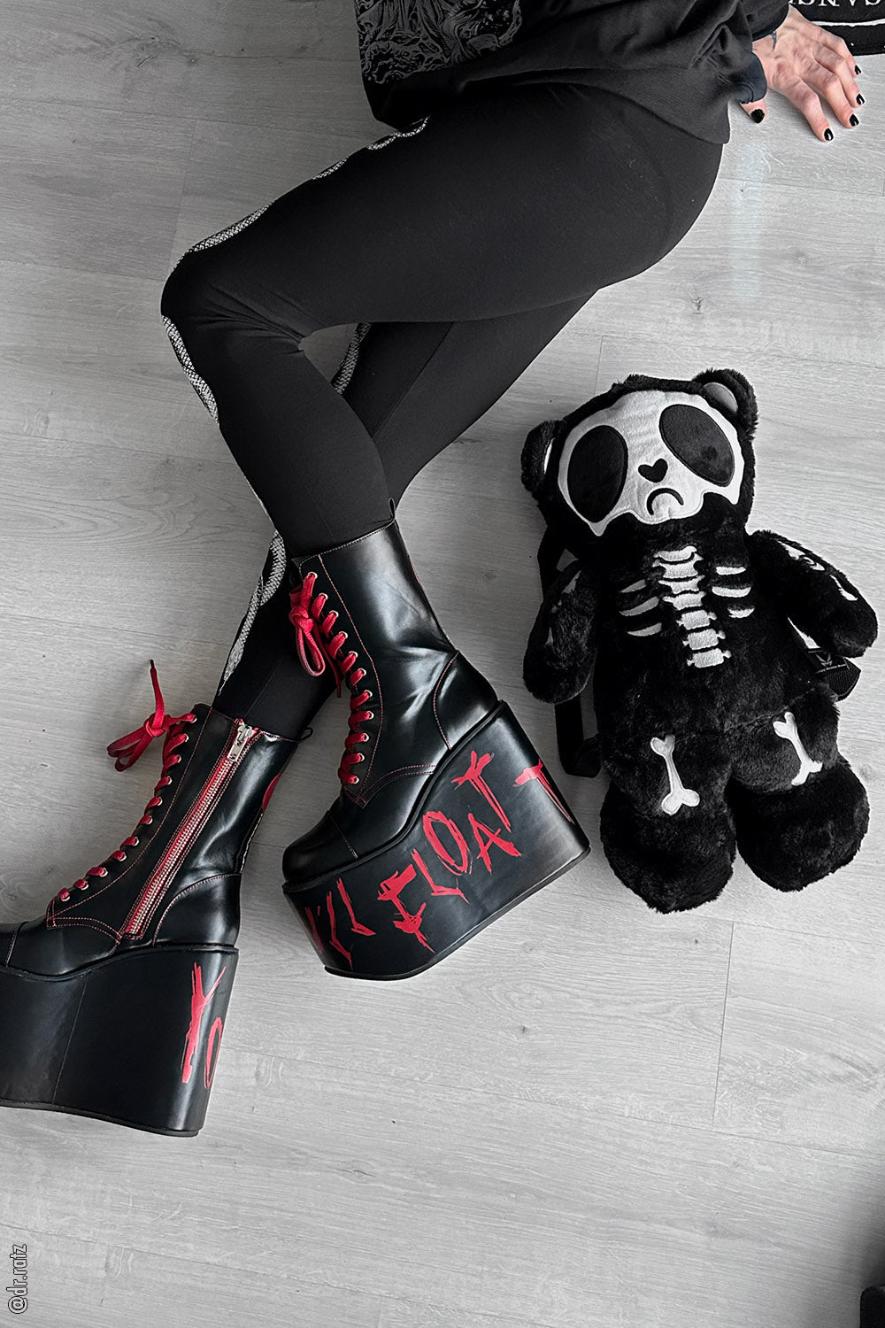 Grumpy Bones Bear Plush Backpack