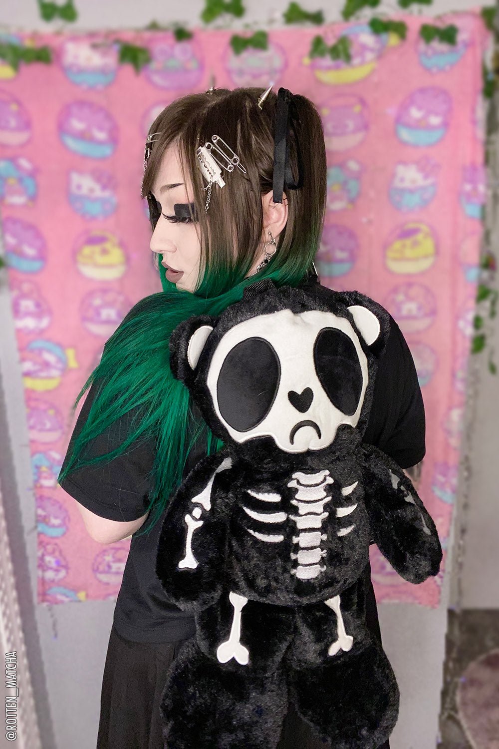 Grumpy Bones Bear Plush Backpack