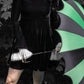 Batwing Pagoda Umbrella [BLACK/GREEN STRIPED] -  - Umbrellas