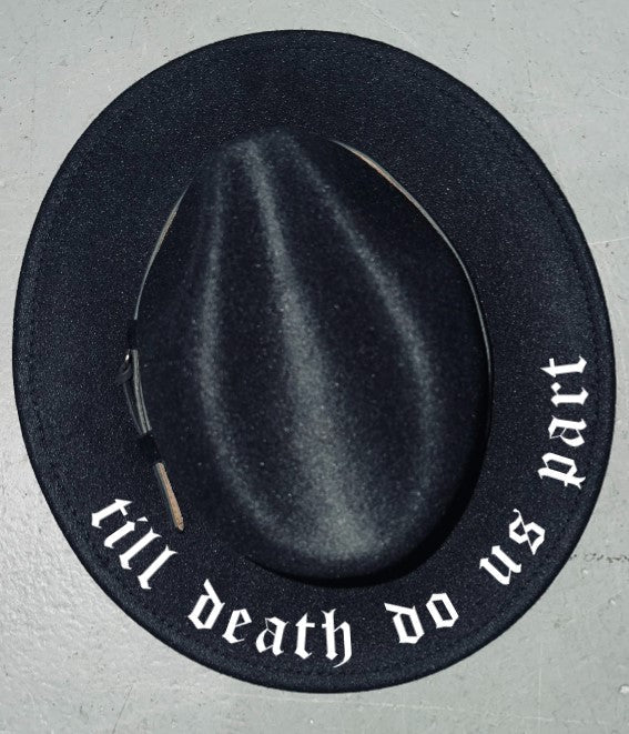 Vegan Wide Brim Felt Hat - till death do us part -  - 