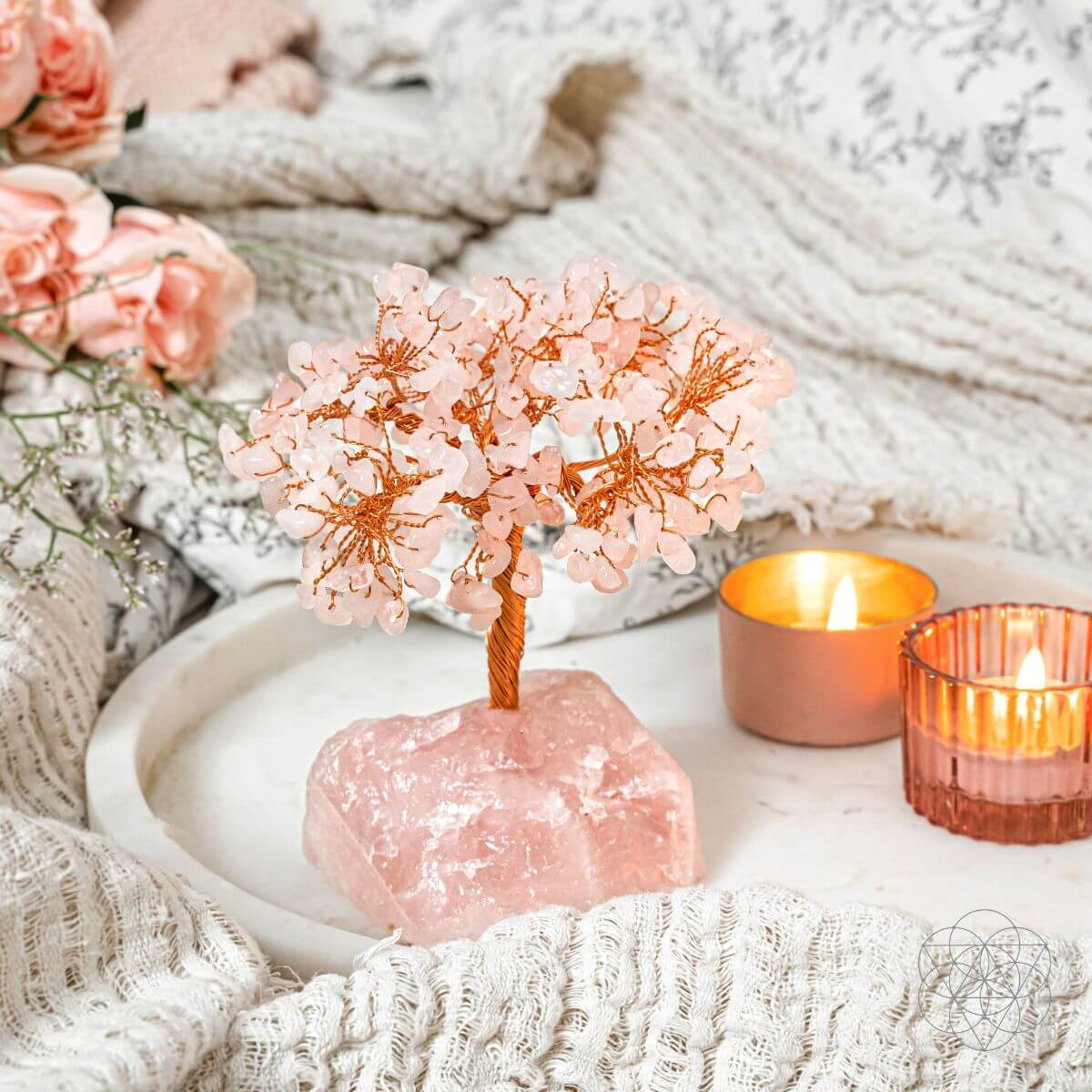 Home Sweet Home - Feng Shui Rose Quartz Tree -  - Crystal Tree
