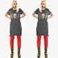 T-Shirt Dress | Grey Acid Wash | Ride Free | Graphic Skull Tie Dress - Hot Topic - Dresses