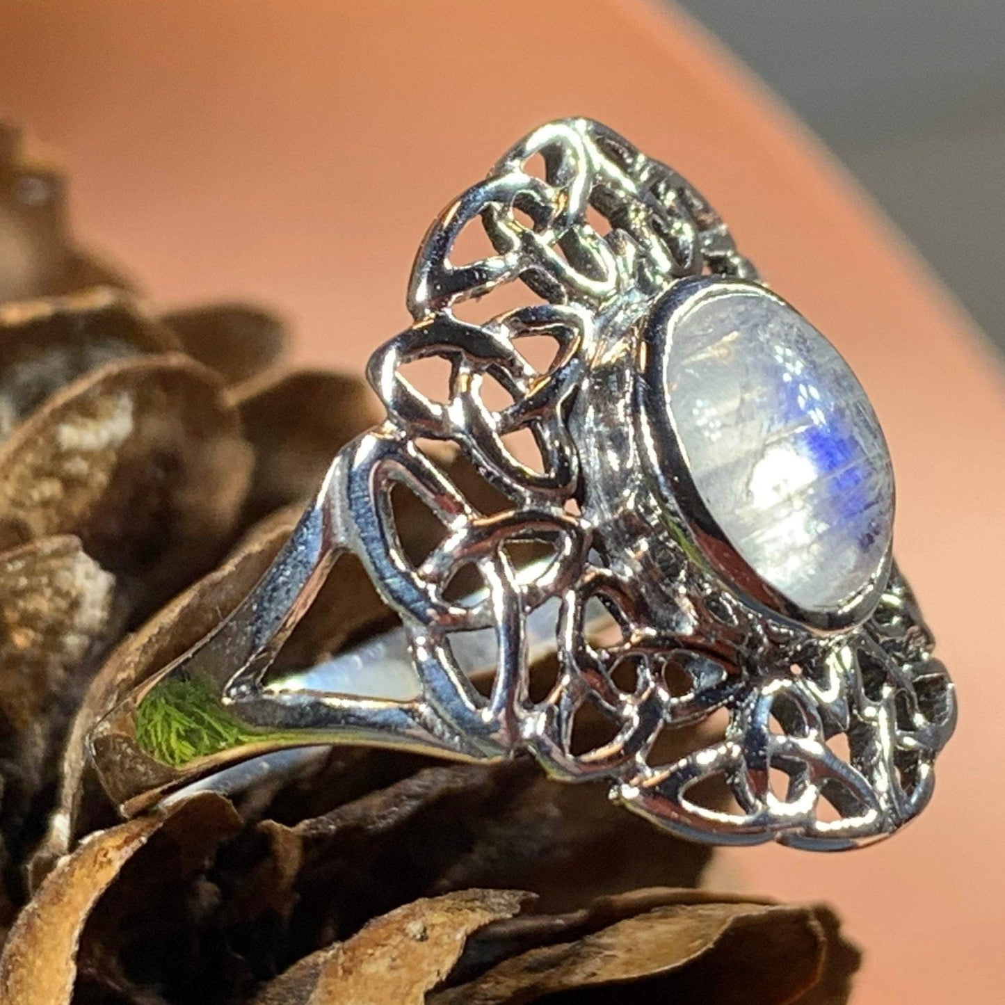 Celtic Starglow Moonstone Ring -  - Ring