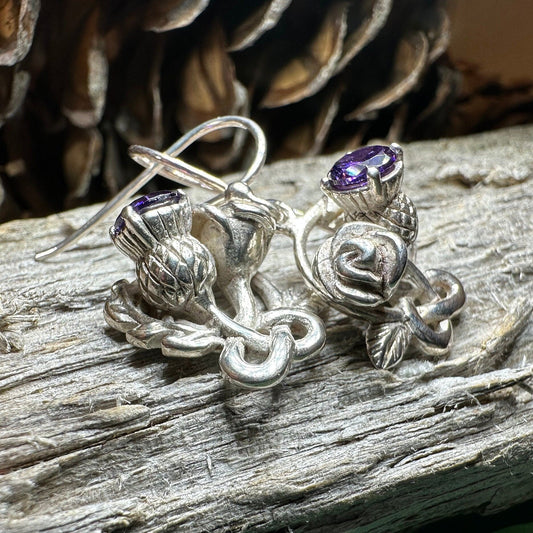 Cyrena Thistle Amethsyt Earrings -  - Dangle Earrings
