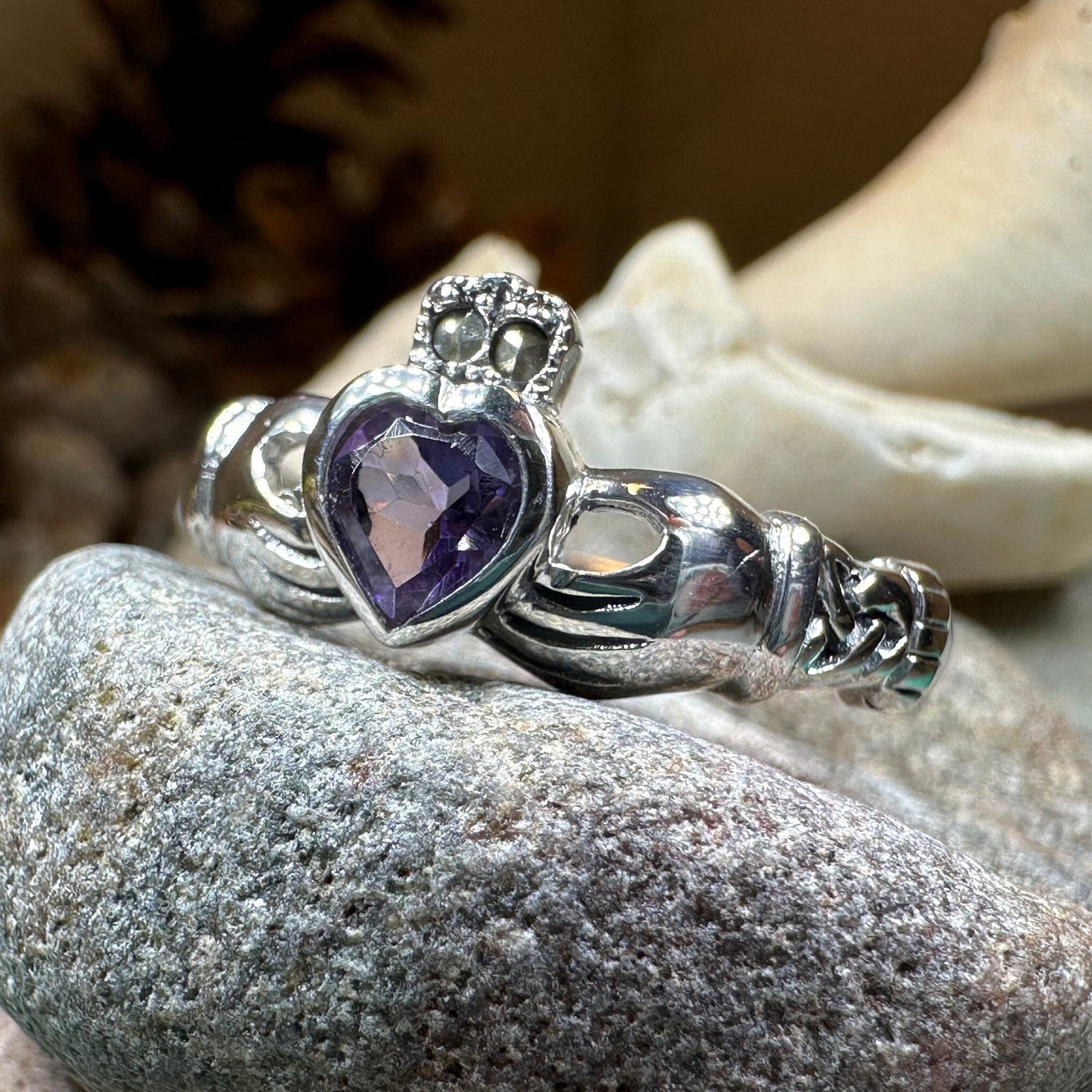 Eriu Marcasite Claddagh Ring -  - Ring