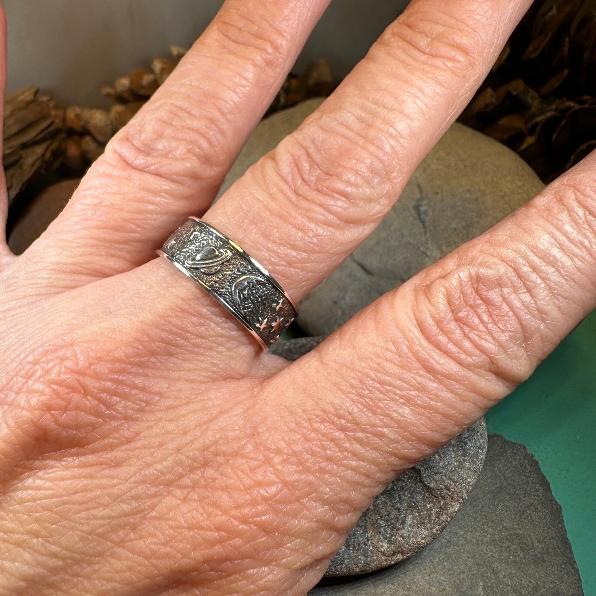 Cosmos Crescent Moon Ring -  - Ring