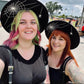 Vegan Felt Hat - XL Brim - Hanging Spider Web -  - 