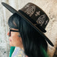 Vegan Felt Wide Brim Hat - Flat Top XL Brim - "Rot Iron Arches" -  - 