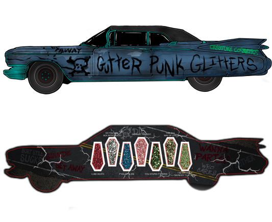Gutter Punk Gliters Concept Car W/ Coffin Panels & Graffiti FX