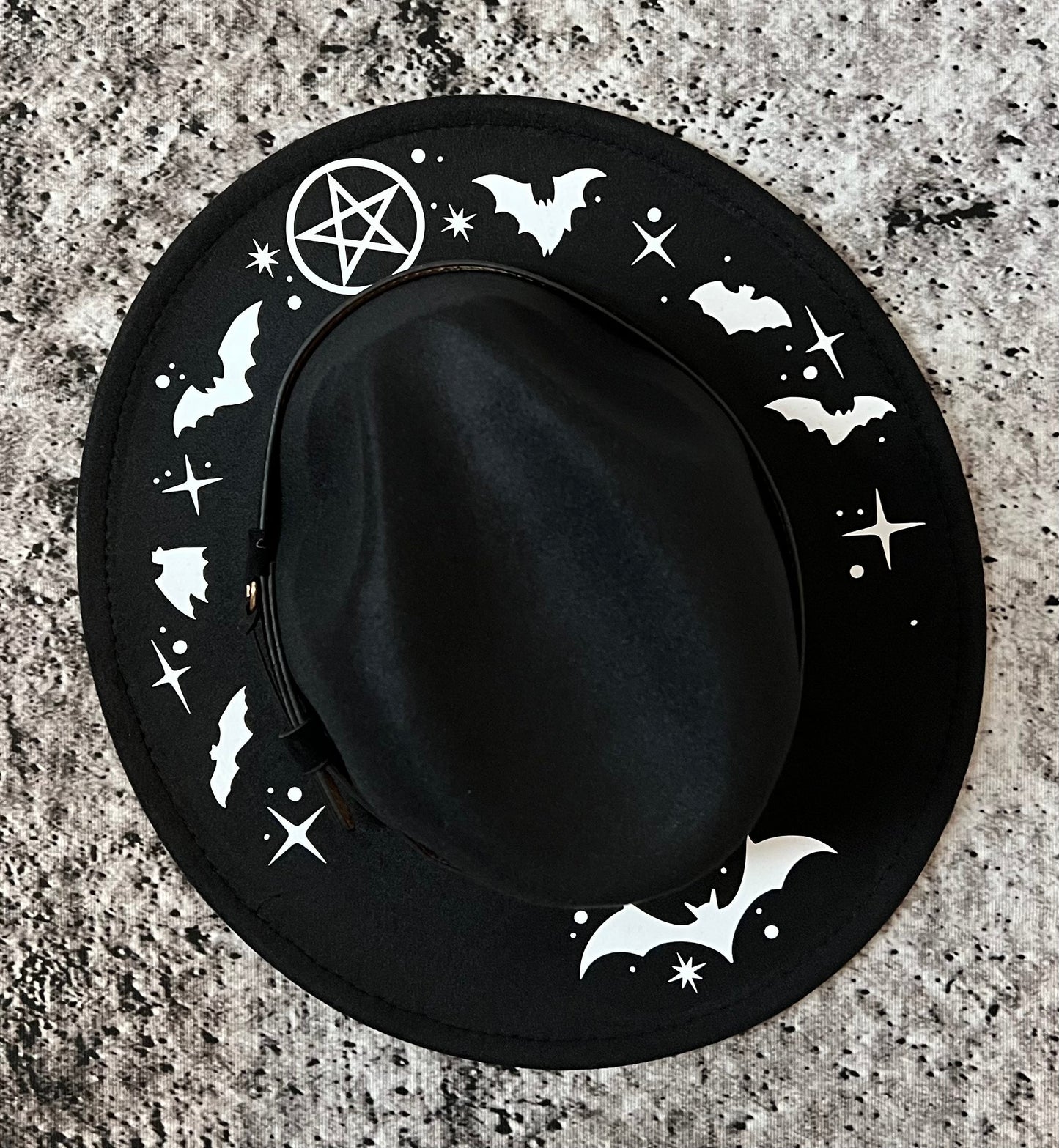 Vegan Felt Wide Brim Hat - Fricken' Bats -  - 