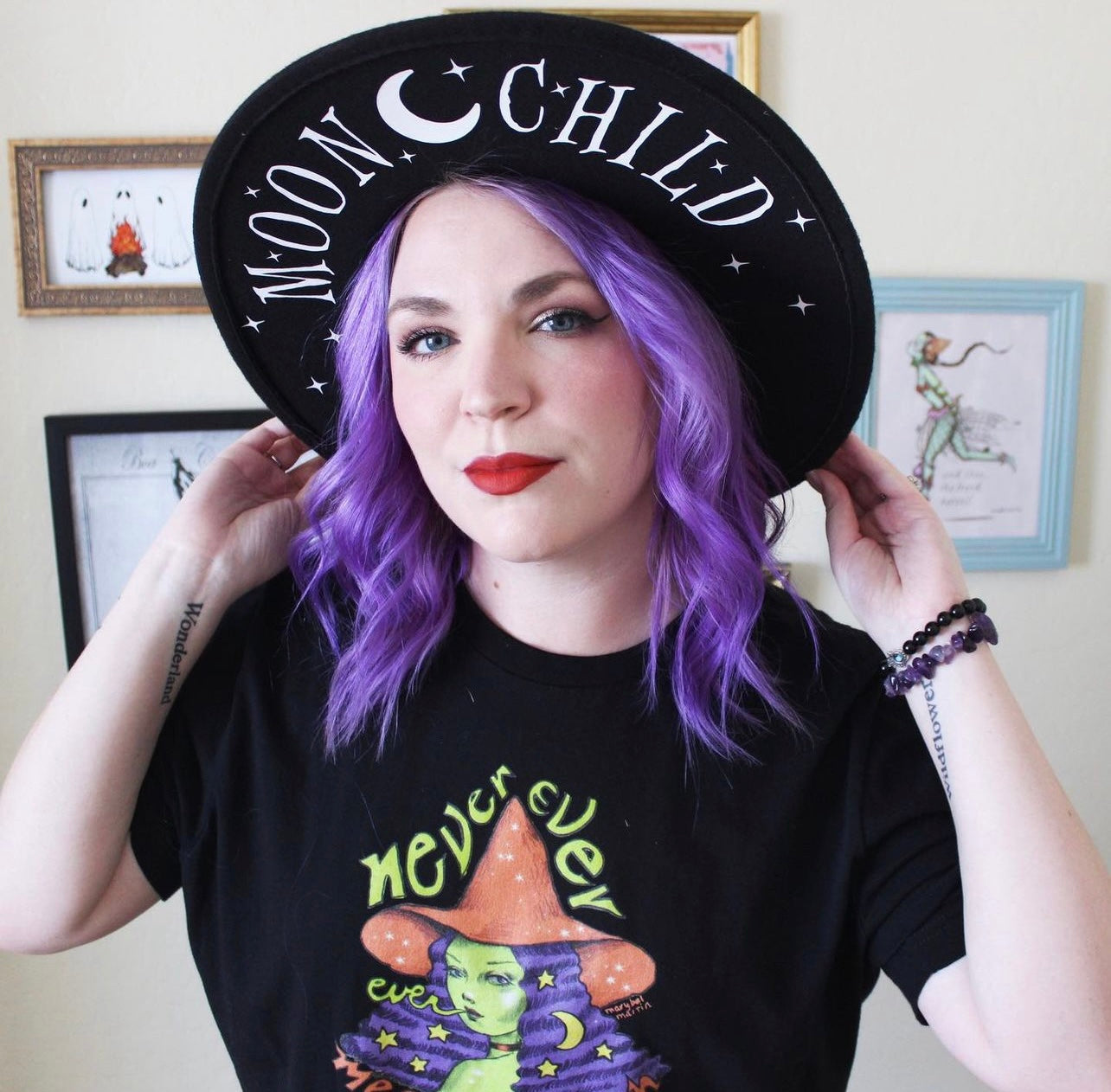 Vegan Felt Hat - XL Brim - Moon Child -  - 