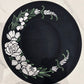 Vegan Felt Wide Brim Hat - Flat Top XL Brim - "Floral Crescent moon" -  - 