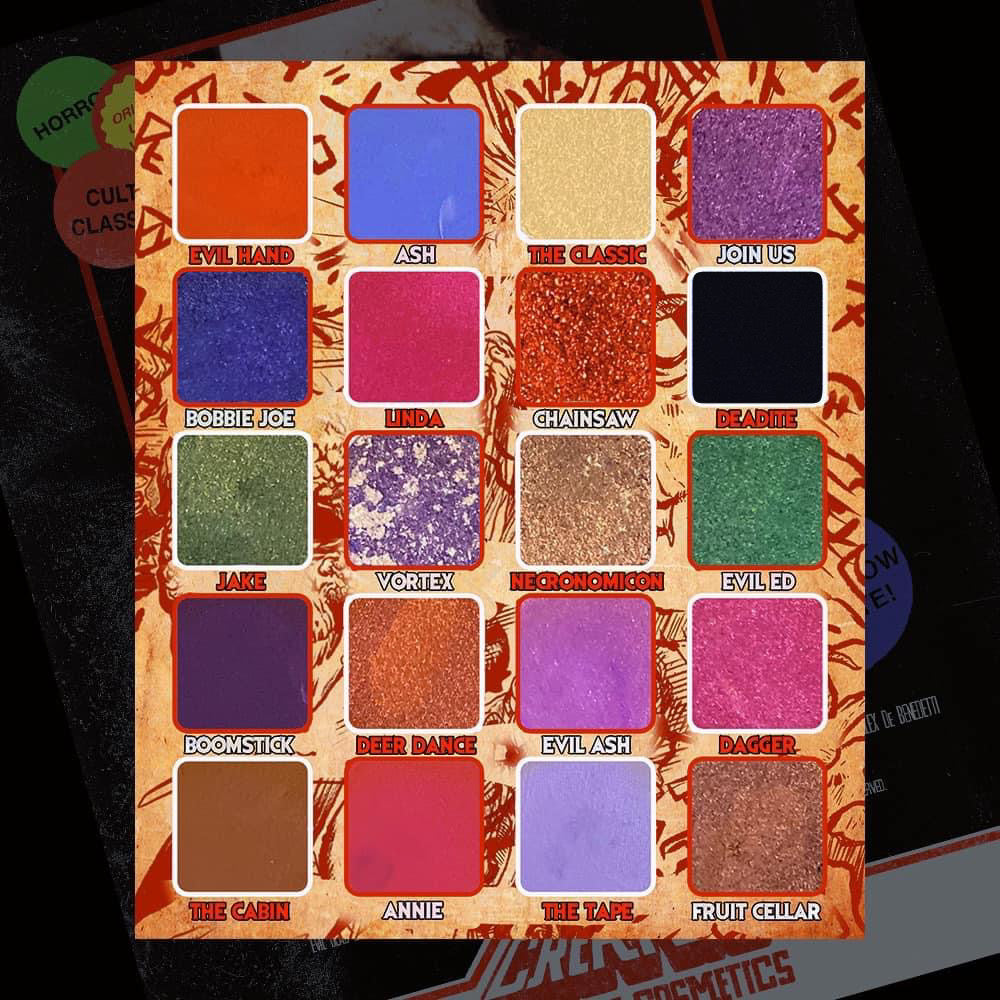 Ex-Mortis 20-Pan Evil Dead Palette W/ Matte, Shimmer & FX Shades