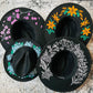 Vegan Felt Wide Brim Hat - XL Brim - "Deadly Garden" -  - 