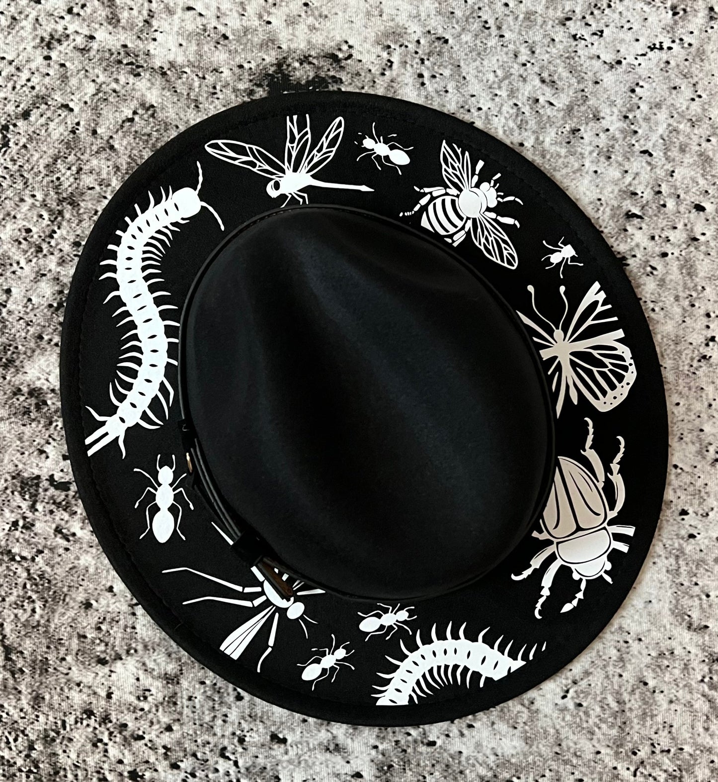 Vegan Felt Wide Brim Hat - Creepy Crawlers -  - 