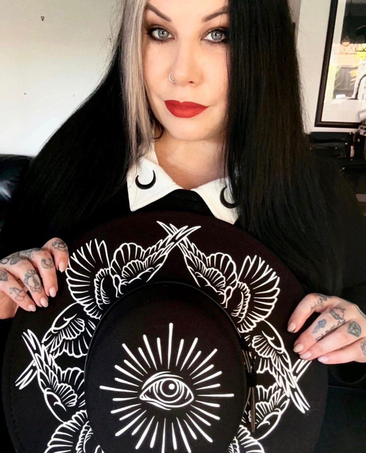 Vegan Felt Wide Brim Hat - Flat Top XL Brim - "Seraphim" -  - 