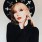 Vegan Felt Wide Brim Hat - XL Brim - "Crosses" -  - 