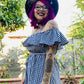 Vegan Felt Hat - XL Brim - Hanging Spider Web -  - 