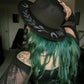 Vegan Felt Wide Brim Hat - Fern Moon - Black/Charcoal -  - 