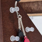 Painful Pleasures Black & Red Handcuff Dangle Navel Ring in 14G Surgical Steel