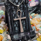 Egyptian Ankh Cross Necklace Stainless Steel Minimalist Pendant Key of Life 20"