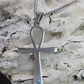 Egyptian Ankh Cross Necklace Stainless Steel Minimalist Pendant Key of Life 20"