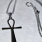 Egyptian Ankh Cross Necklace Stainless Steel Minimalist Pendant Key of Life 20"