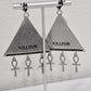 Killstar Heaven Sent Silver Egyptian Triangle Ankh Chandelier Drop Earrings