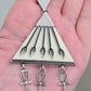Killstar Heaven Sent Silver Egyptian Triangle Ankh Chandelier Drop Earrings
