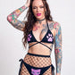 Club Exx Freak On A Treat Lingerie Bikini Set - Black & Purple