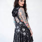 Killstar Chaos Metallic Skull Hooded Cut Out Asymmetric Tunic Dress Small